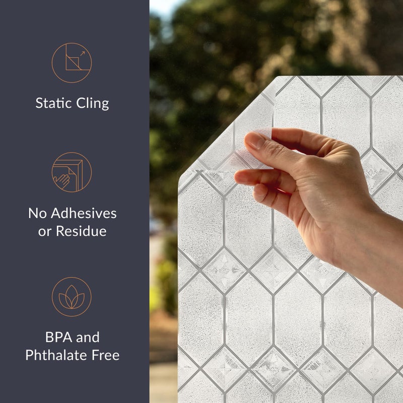 Artscape Old English 36 x 72 Inch Window Film, Made in USA â€“ Provides Privacy, Non-Adhesive, Textured Leaded Glass Pattern, UV Protection, Easy to Apply and Removable - Image 5